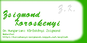 zsigmond koroskenyi business card